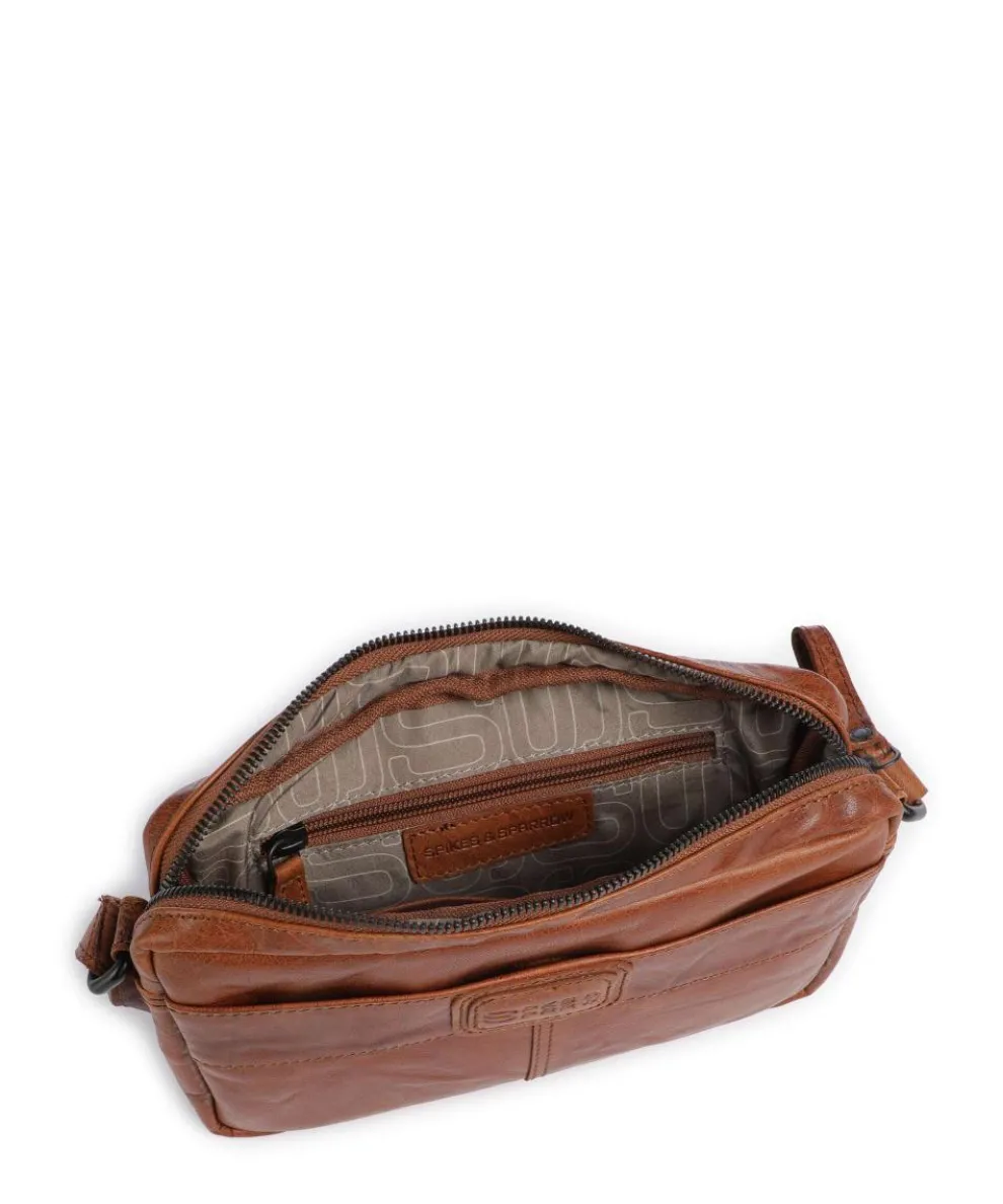 Bronco Eva Umhängetasche fein genarbtes Leder cognac