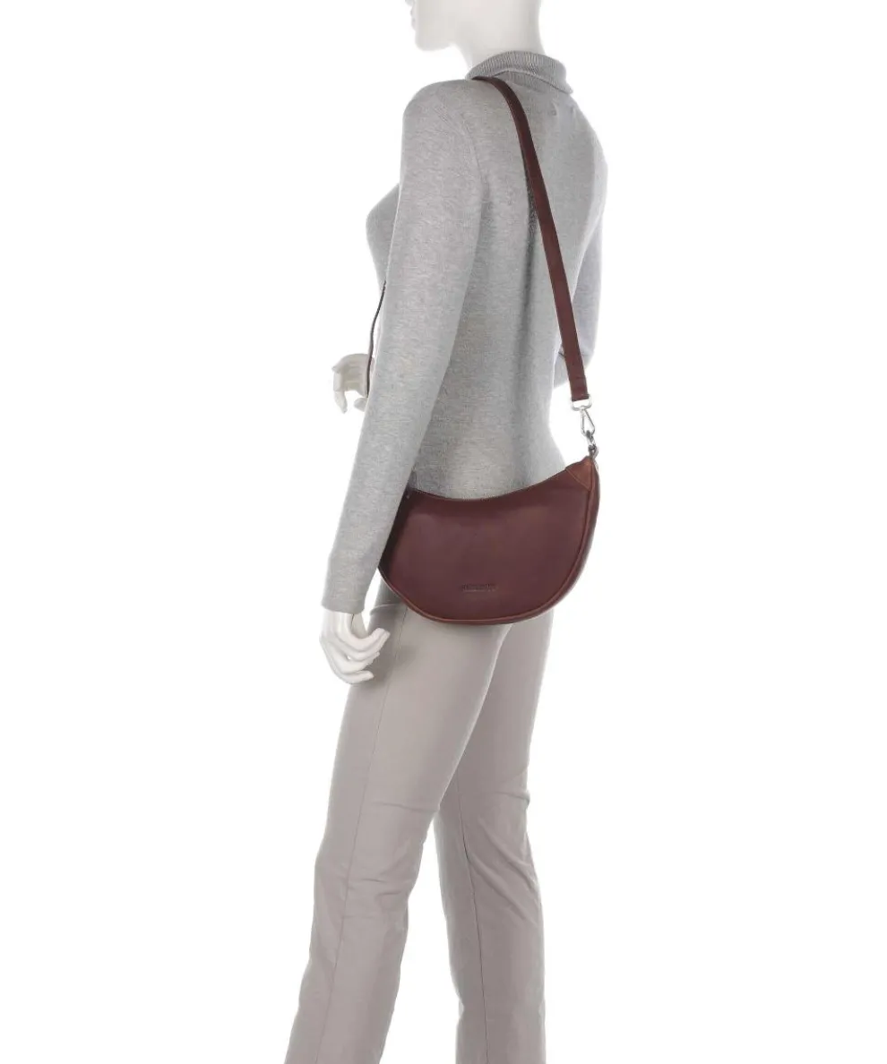 Aruba 2 Umhängetasche fein genarbtes Leder dunkelbraun