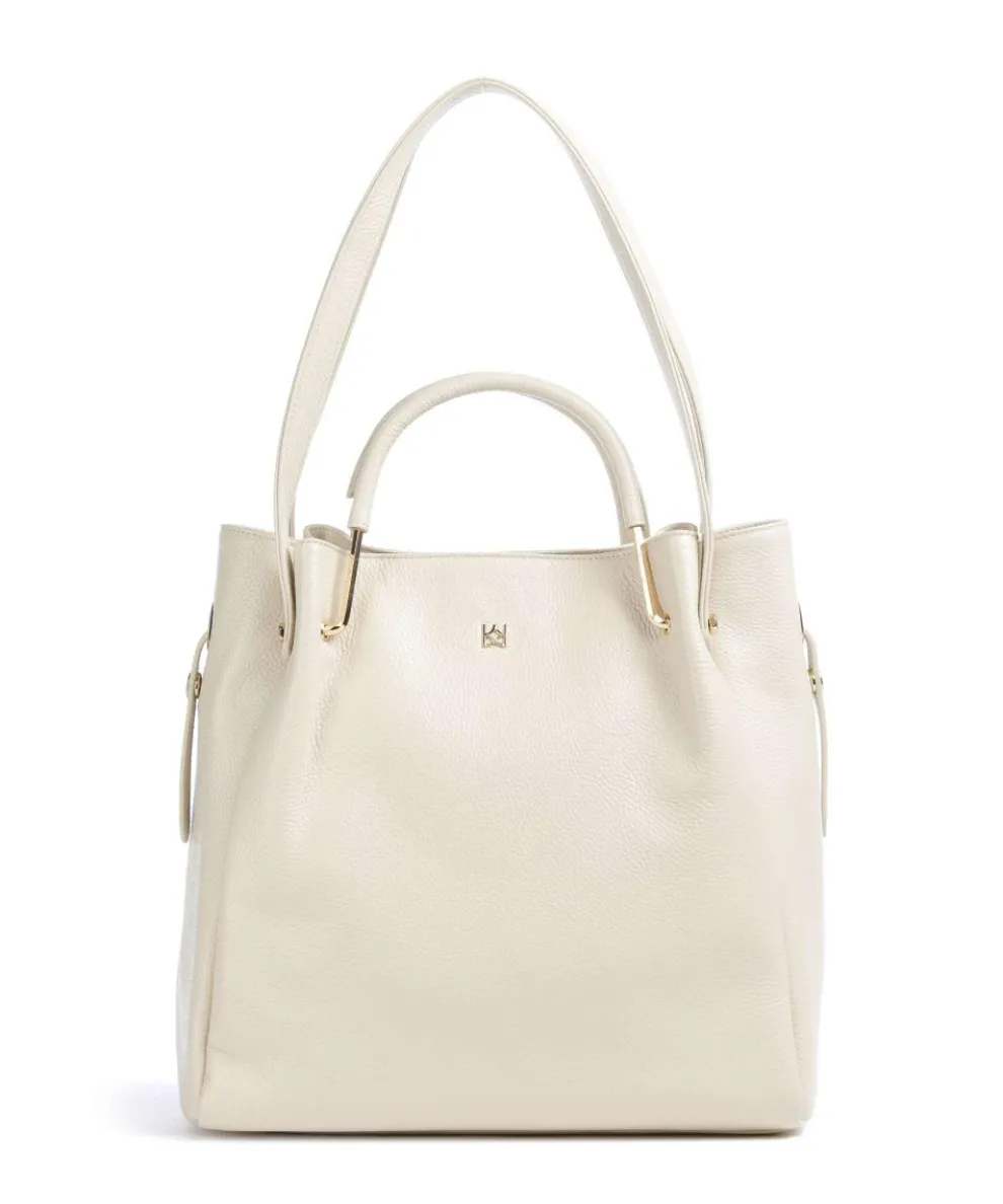 Alexandria Shopper geprägtes Rindsleder creme