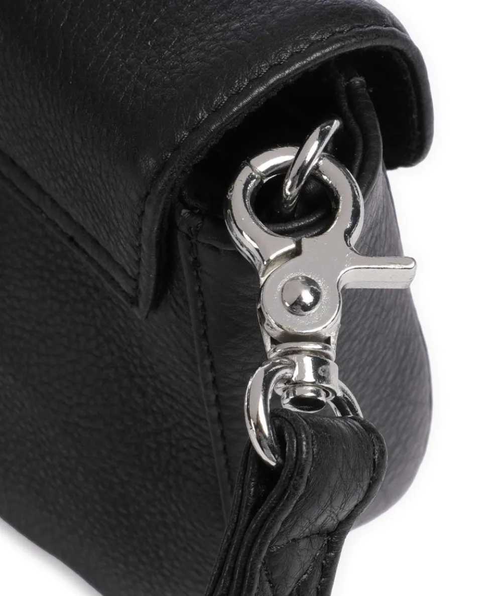 Fashion Favorites Umhängetasche genarbtes Leder schwarz