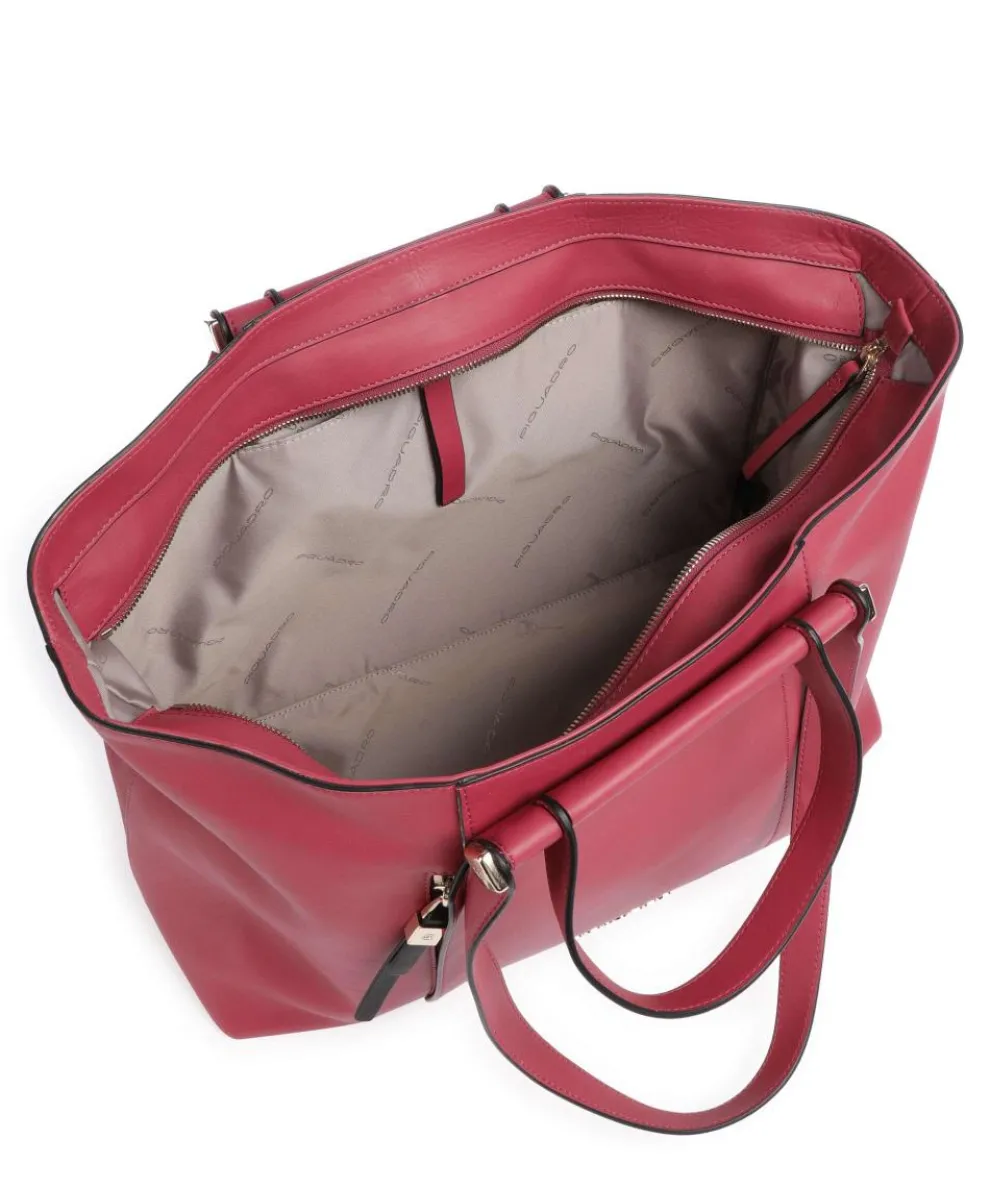 Circle Shopper 15″ fein genarbtes Rindsleder fuchsia