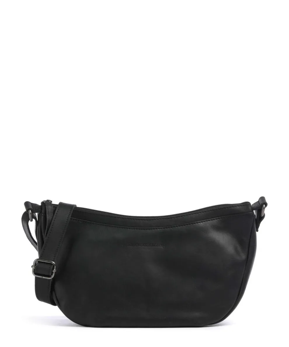 Cow Wax Pull Up Piemonte Umhängetasche Pull-Up Rindsleder schwarz