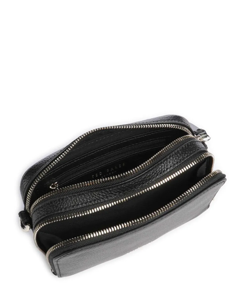 Stunna Umhängetasche genarbtes Rindsleder schwarz