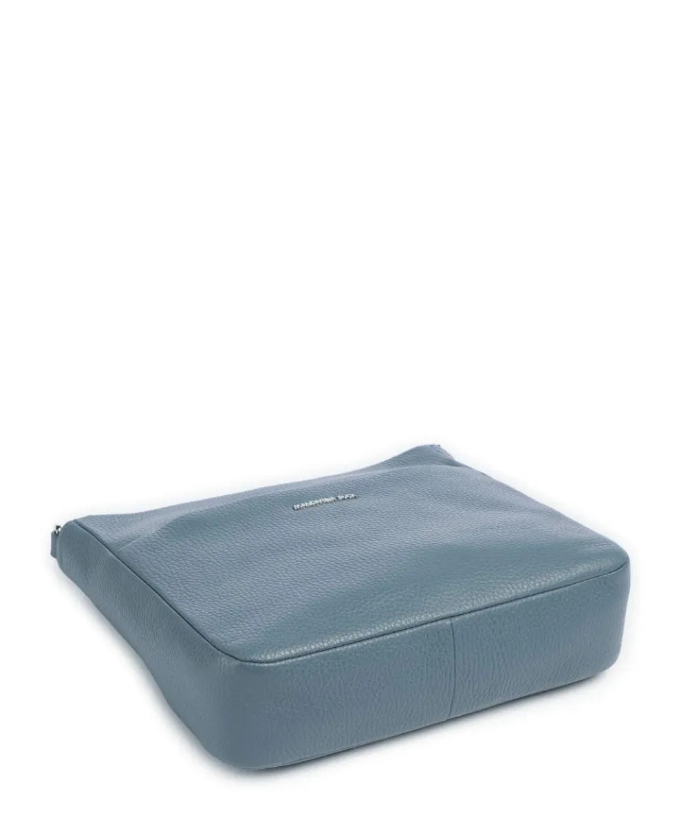 Mellow Leather Umhängetasche genarbtes Kalbsleder blaugrau