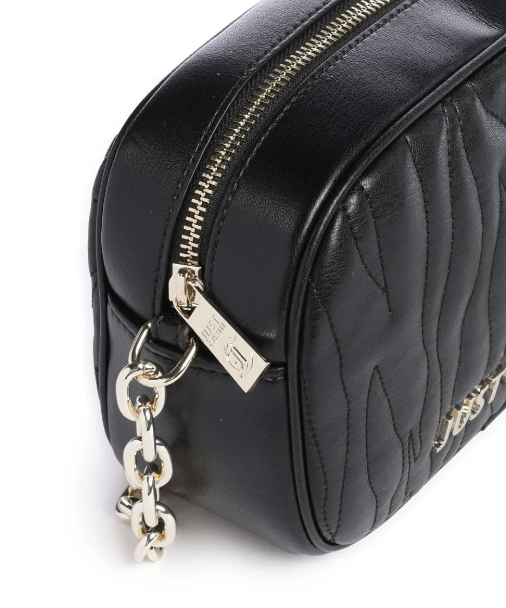 Quilted Zebra Umhängetasche Lederimitat schwarz