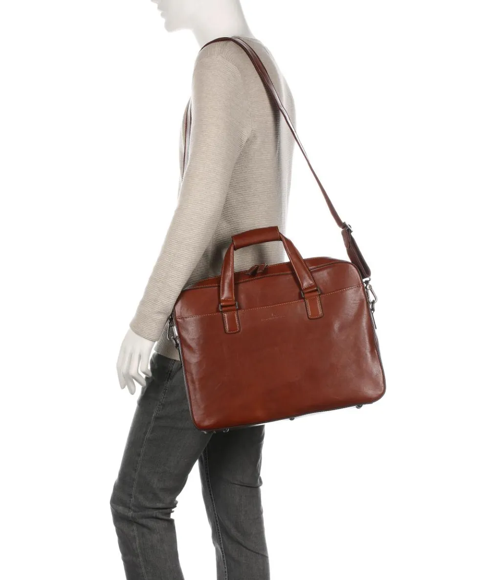 Gaucho Ted Aktentasche 15″ fein genarbtes Rindsleder cognac