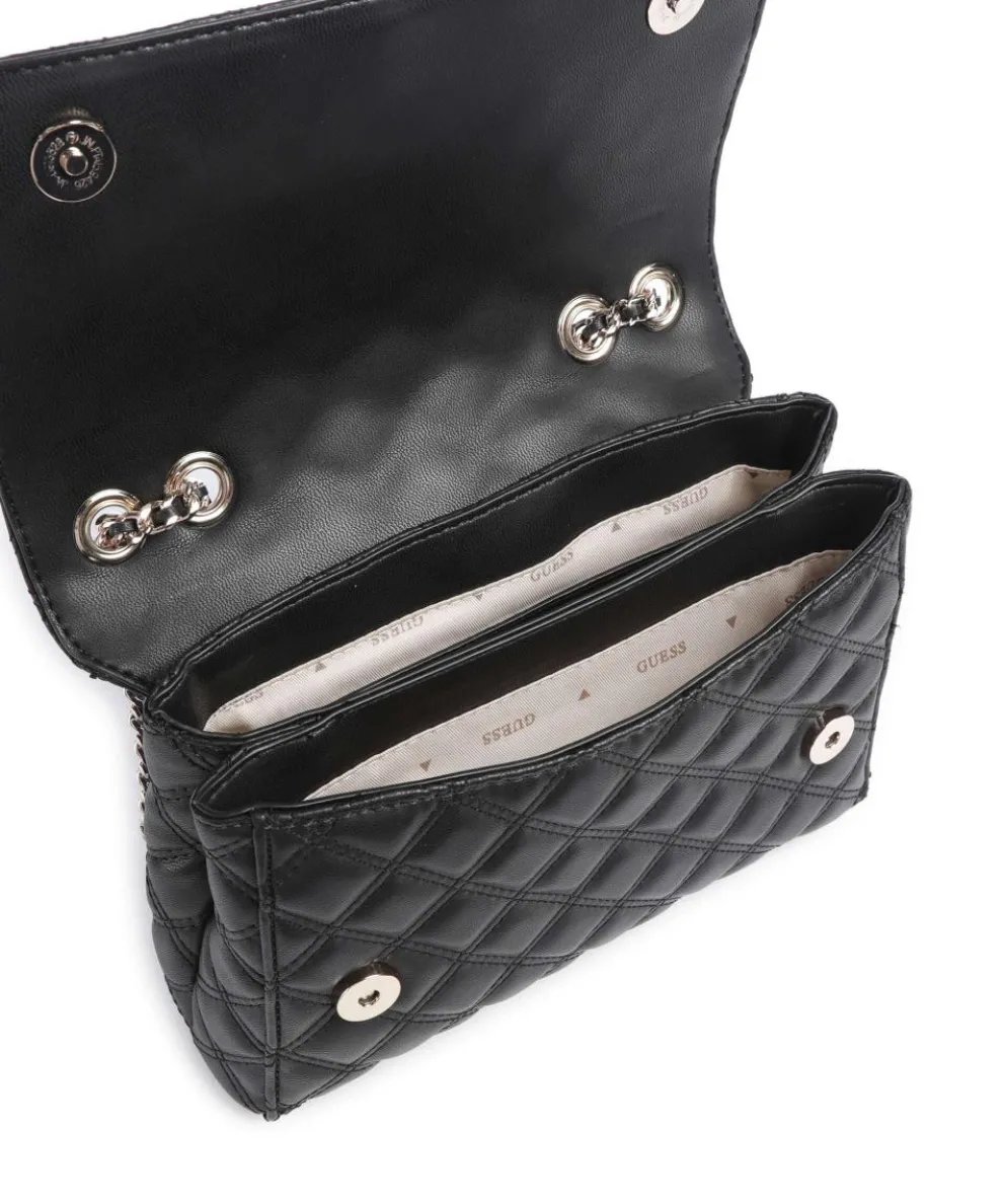 Giully Schultertasche Lederimitat schwarz