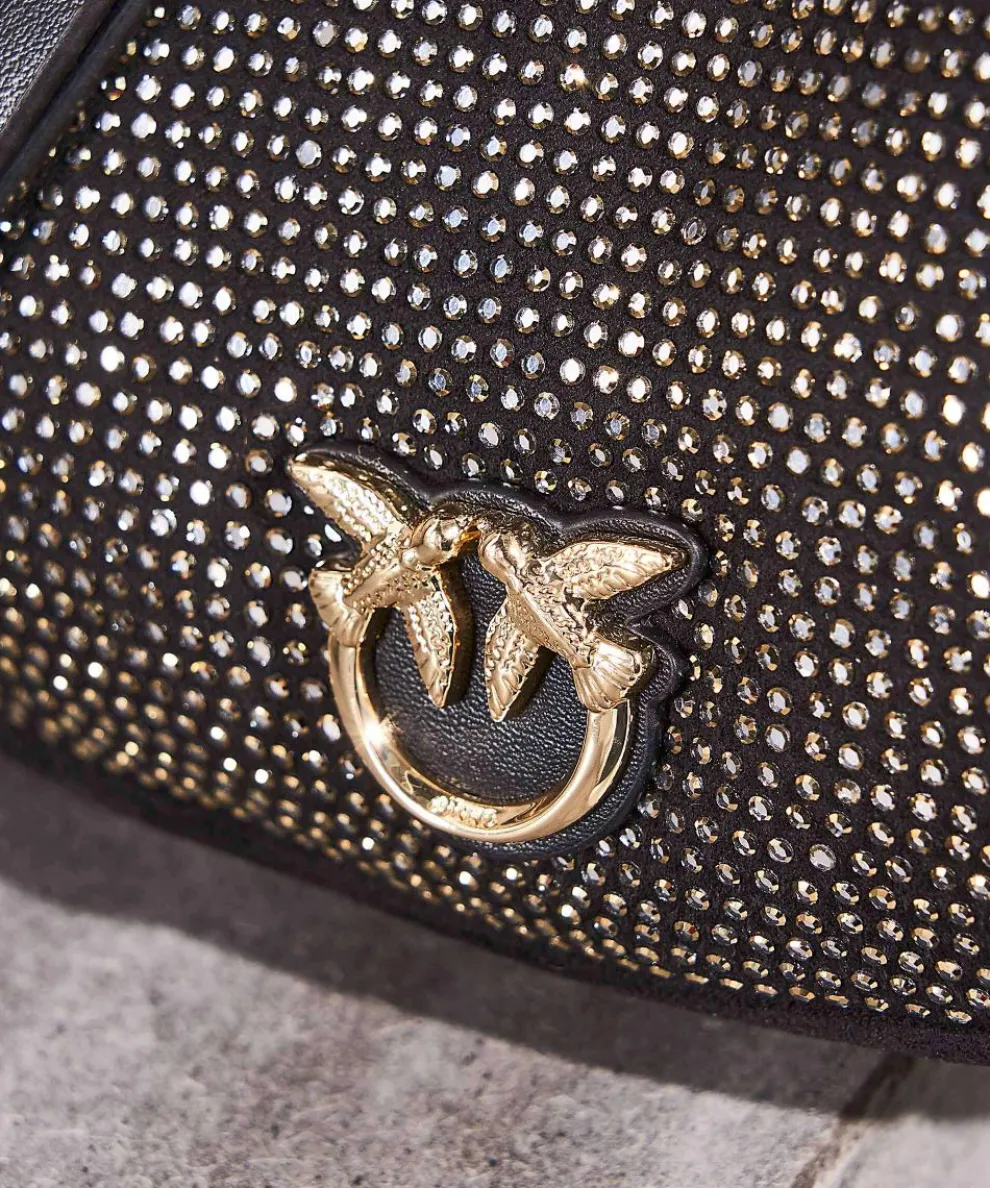 Brioche Mini Schultertasche Textil schwarz