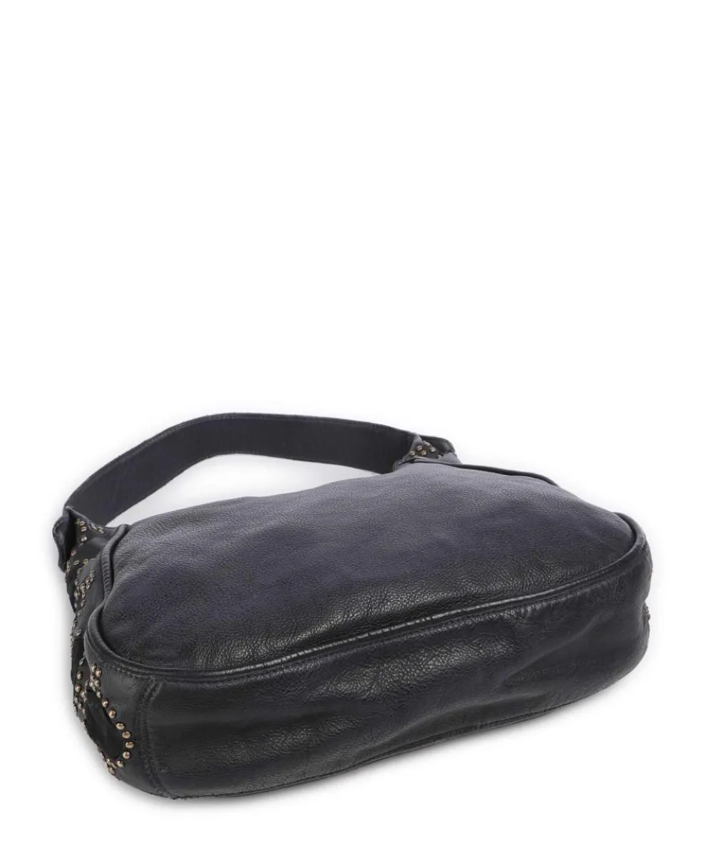 Schubertgasse 3 Schultertasche genarbtes Leder navy