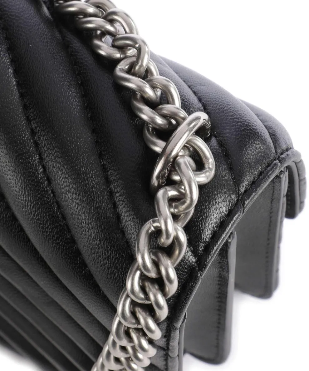 Love One Mini Schultertasche fein genarbtes Leder schwarz