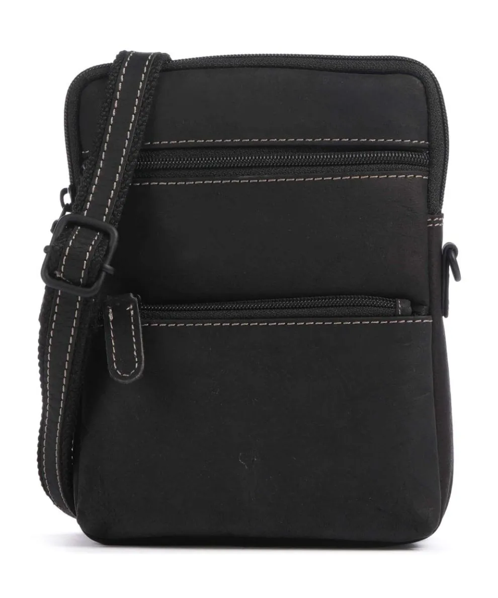 Baltimore 11 Umhängetasche Leder schwarz