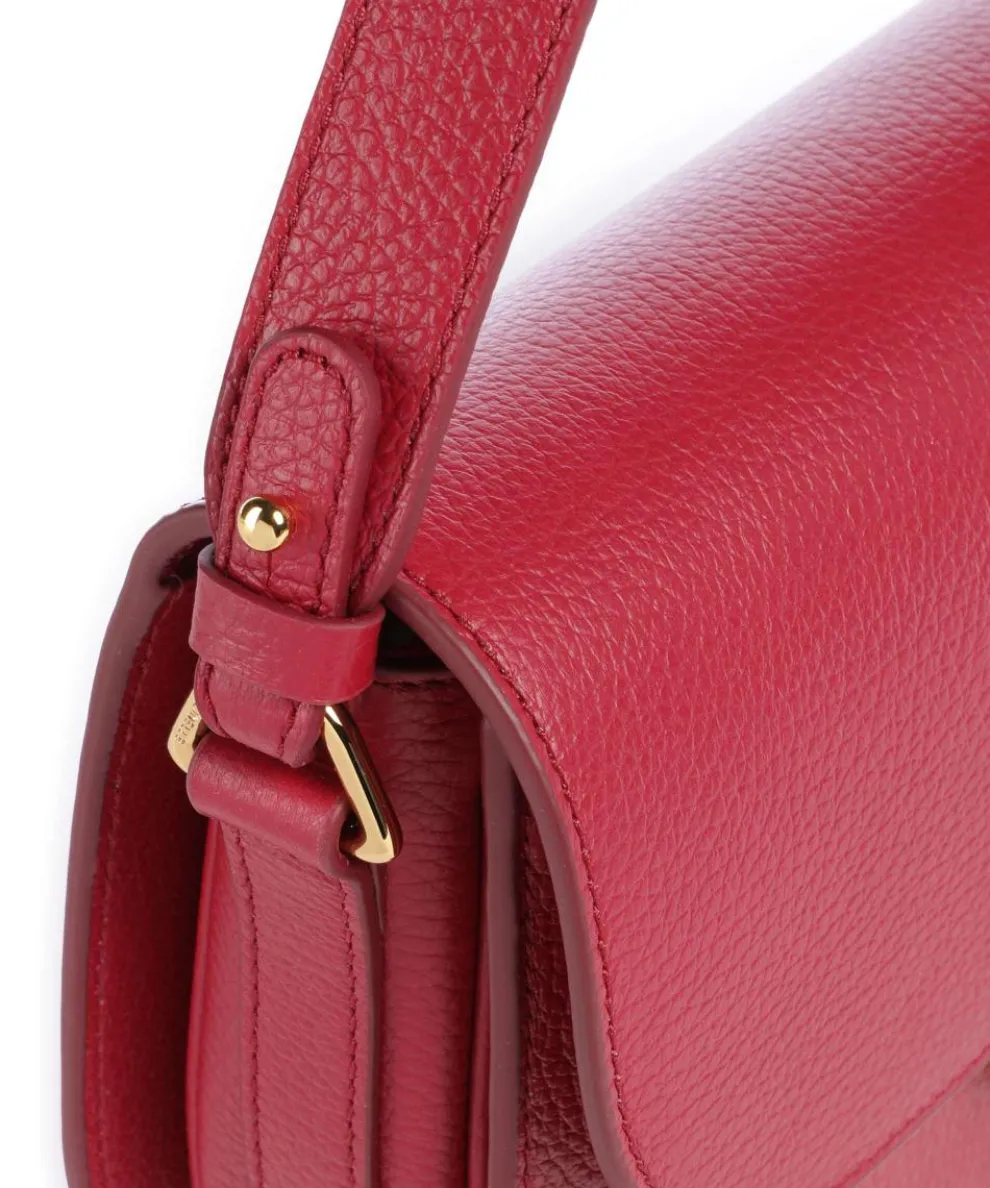 Dew Umhängetasche genarbtes Leder rot