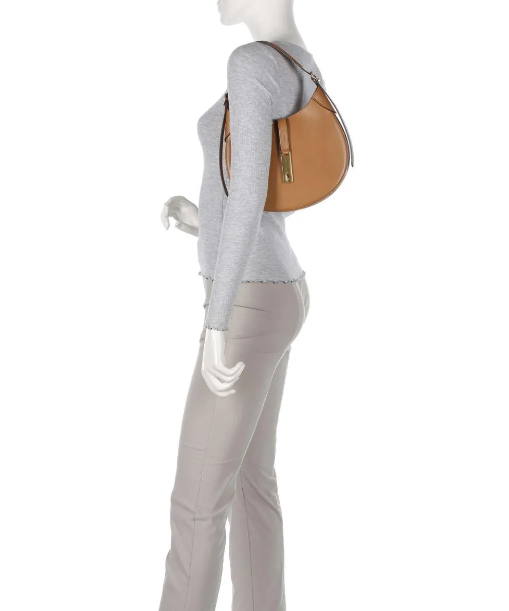 ID Collection Small Schultertasche fein genarbtes Rindsleder hellbraun