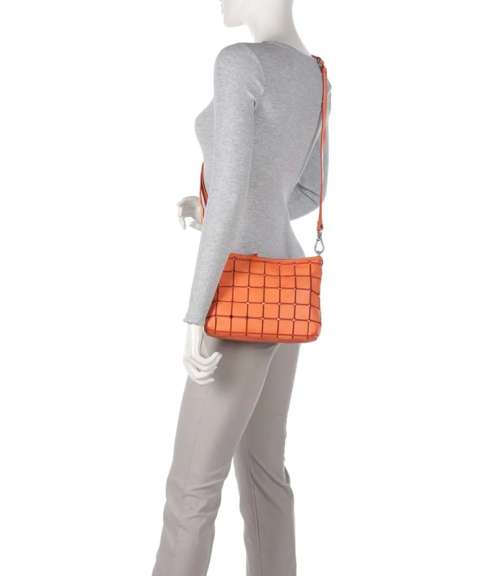 Umhängetasche genarbtes Rindsleder orange