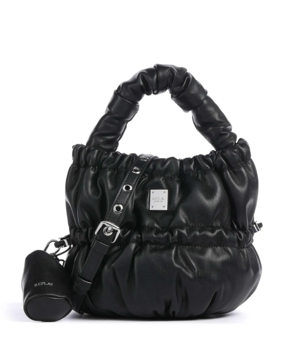 Umhängetasche Lederimitat schwarz