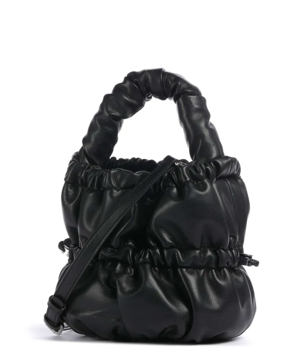 Umhängetasche Lederimitat schwarz