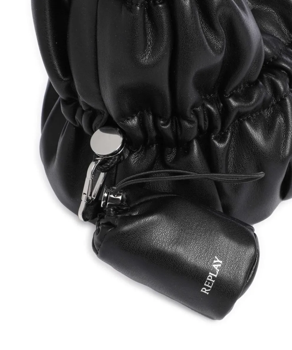 Umhängetasche Lederimitat schwarz