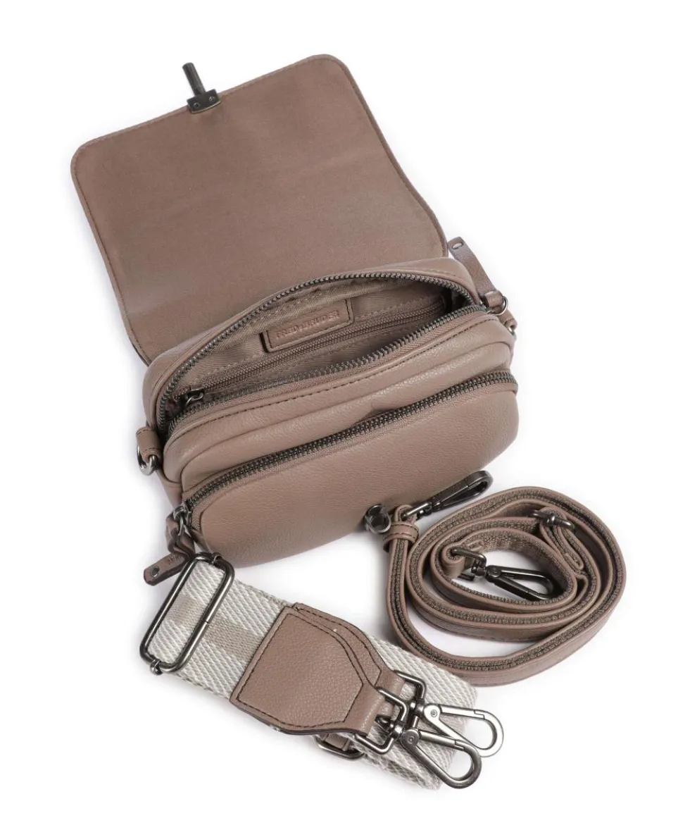 Bestie Umhängetasche recyceltes Leder taupe