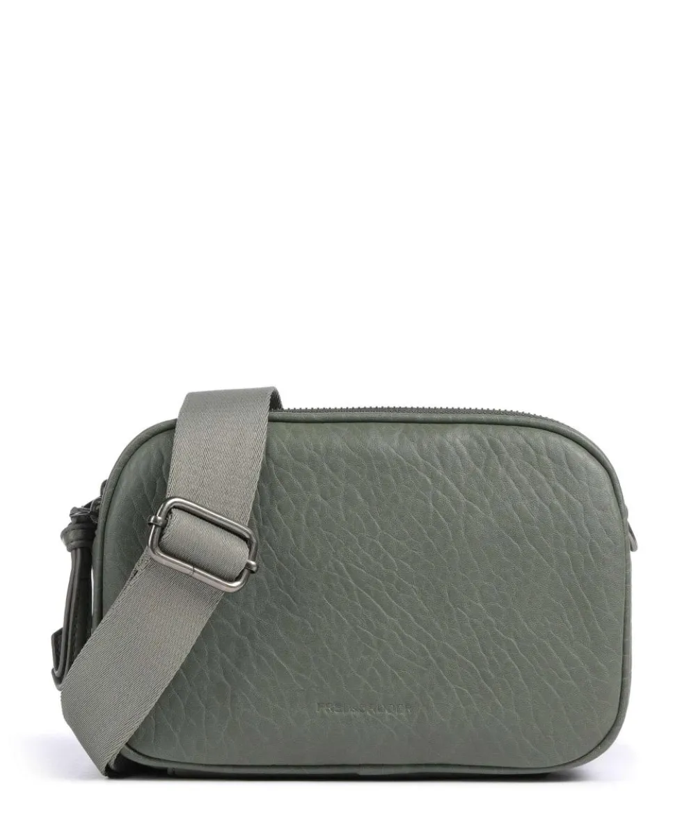 Lunar Umhängetasche genarbtes Leder graugrün