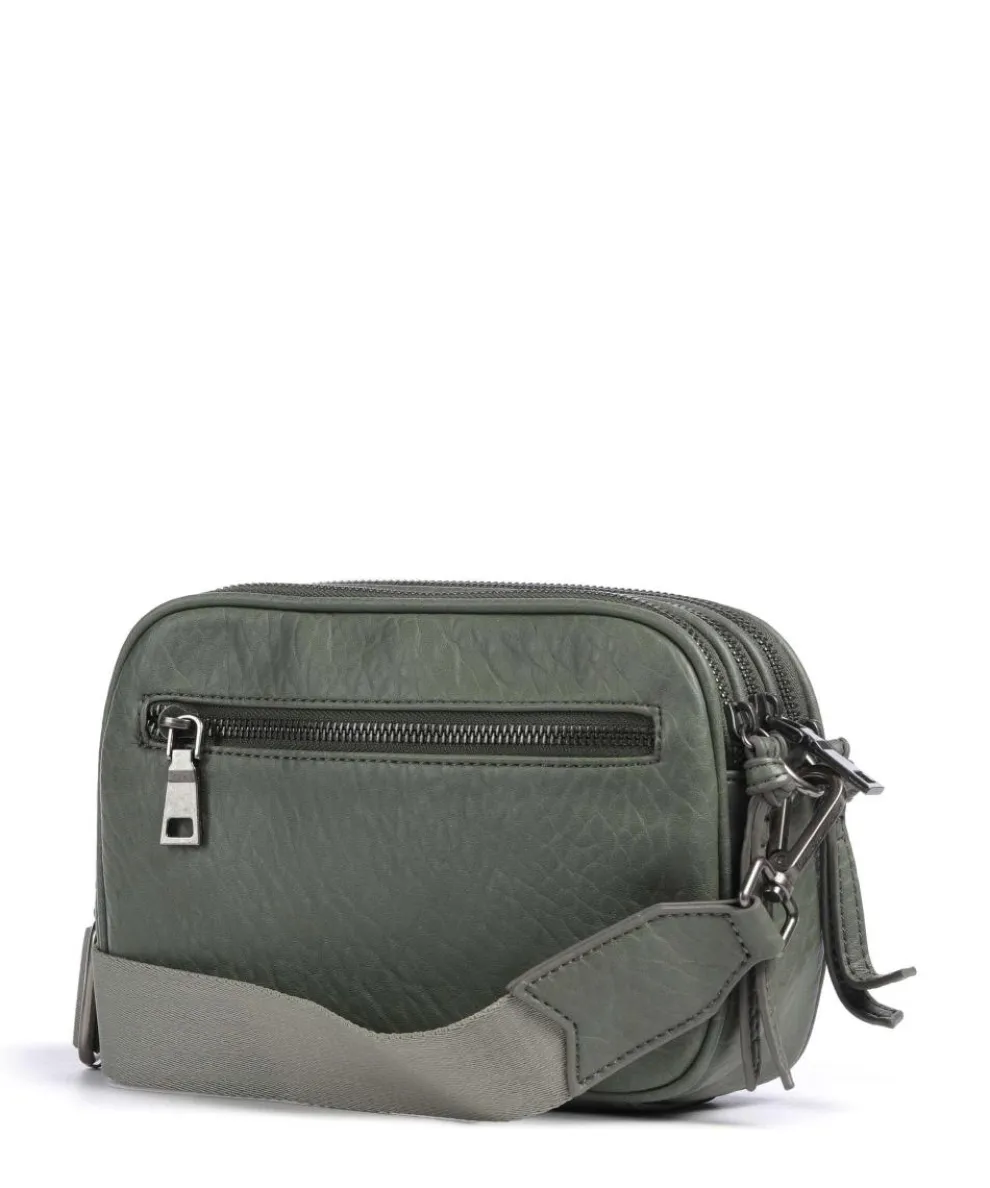 Lunar Umhängetasche genarbtes Leder graugrün