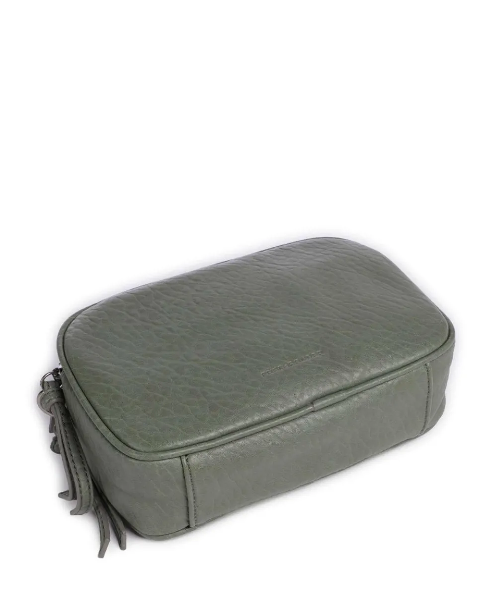 Lunar Umhängetasche genarbtes Leder graugrün