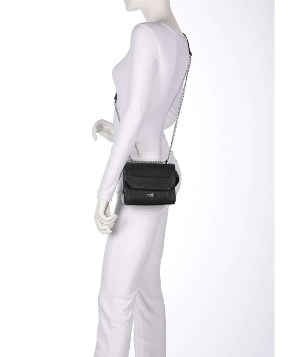 Ninon S Schultertasche genarbtes Rindsleder schwarz