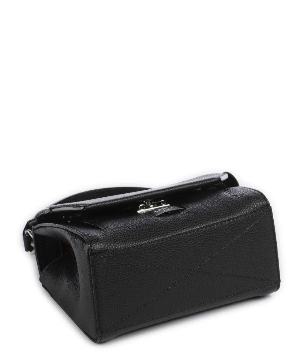 Ninon S Schultertasche genarbtes Rindsleder schwarz