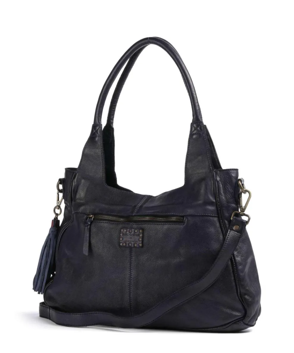 Glücksbrücke 3 Schultertasche genarbtes Rindsleder navy