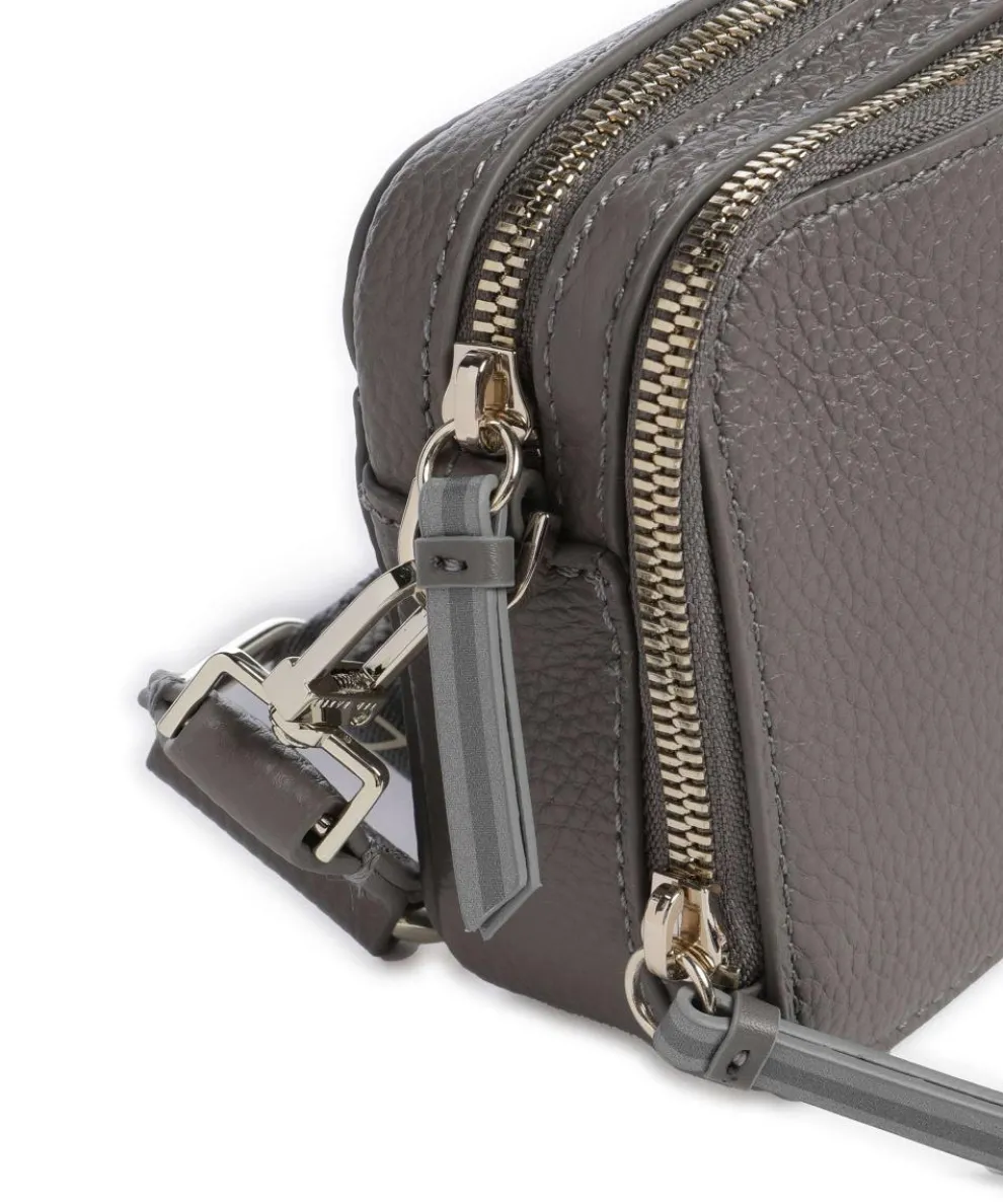 Stunna Umhängetasche genarbtes Rindsleder dunkelgrau