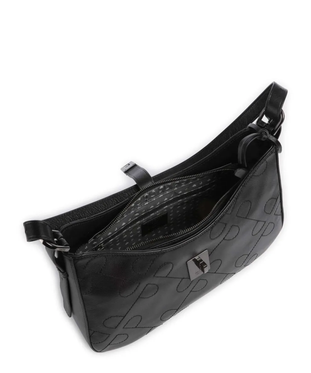 Liberty Schultertasche fein genarbtes Rindsleder schwarz