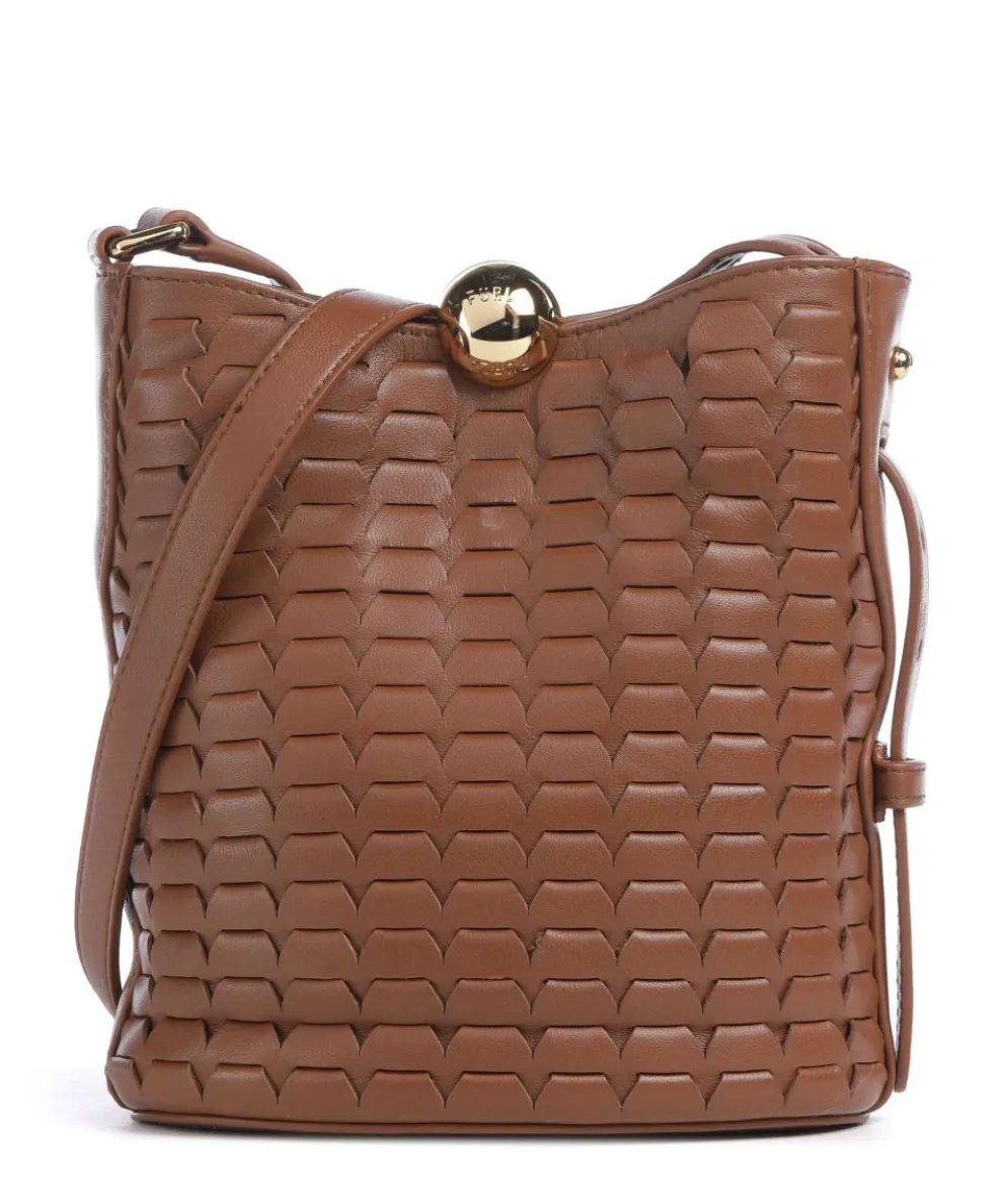 Sfera Soft Mini Bucket bag fein genarbtes Rindsleder braun