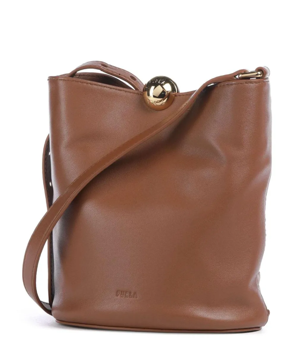 Sfera Soft Mini Bucket bag fein genarbtes Rindsleder braun