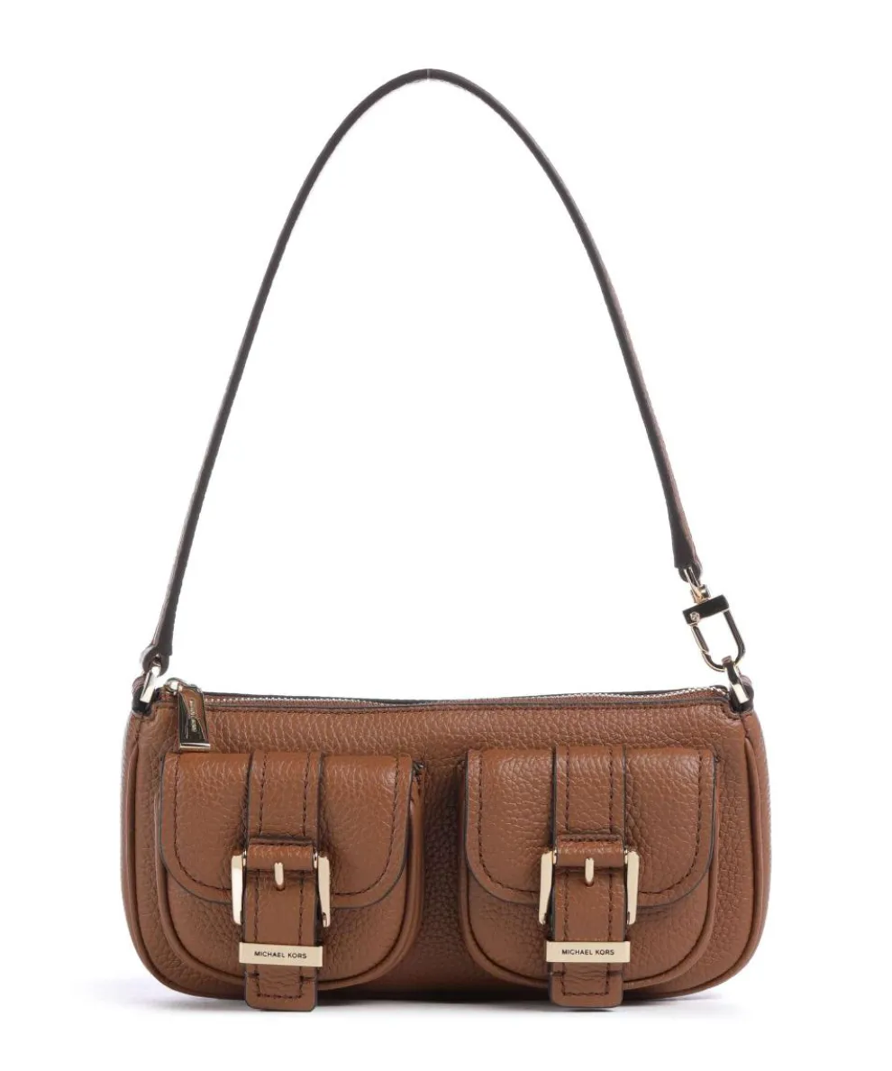 Zoe Small Schultertasche genarbtes Rindsleder braun