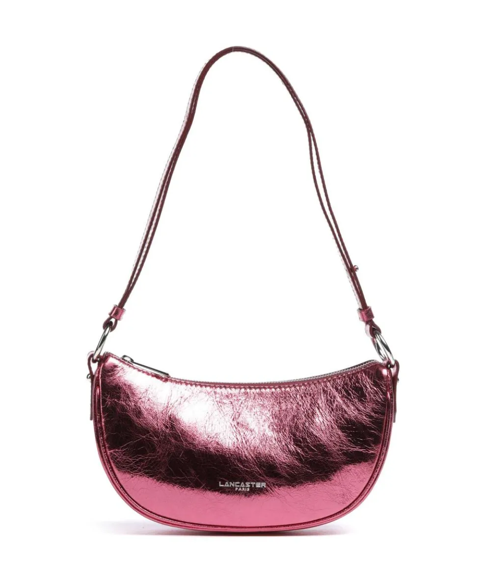 Firenze Fashion Schultertasche genarbtes Rindsleder pink