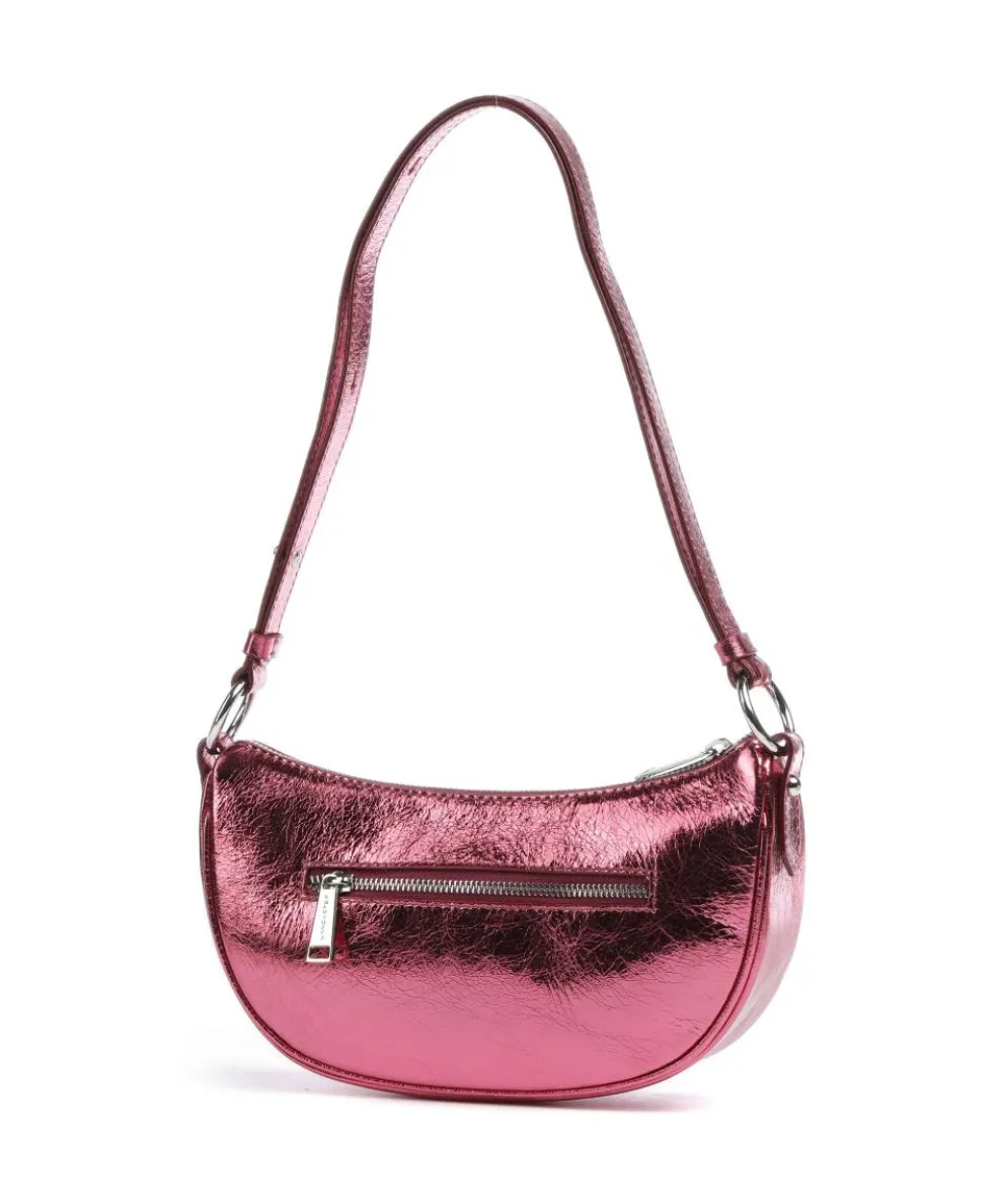 Firenze Fashion Schultertasche genarbtes Rindsleder pink