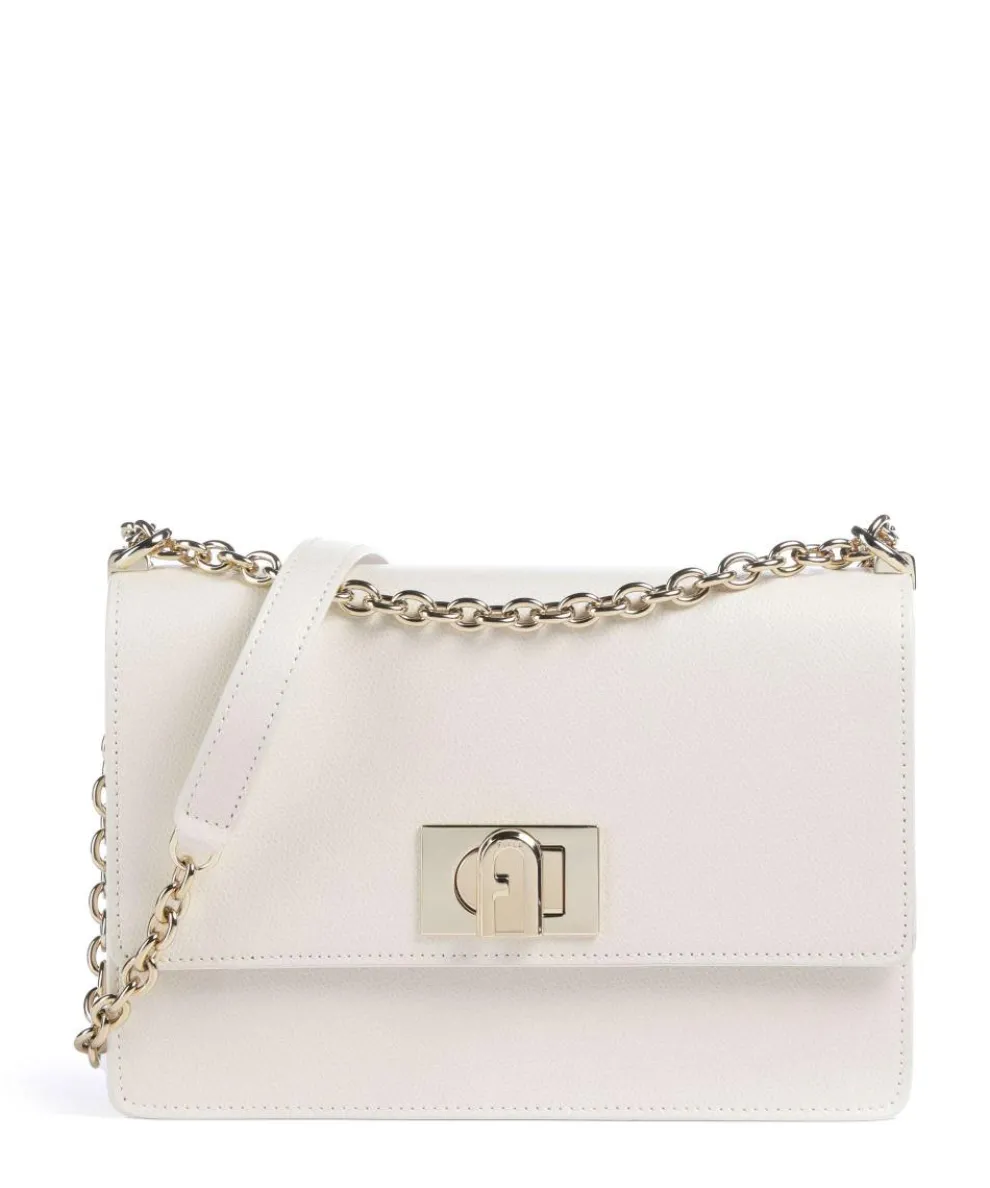 1927 S Schultertasche genarbtes Leder weiß