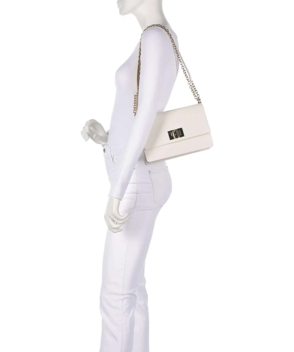 1927 S Schultertasche genarbtes Leder weiß