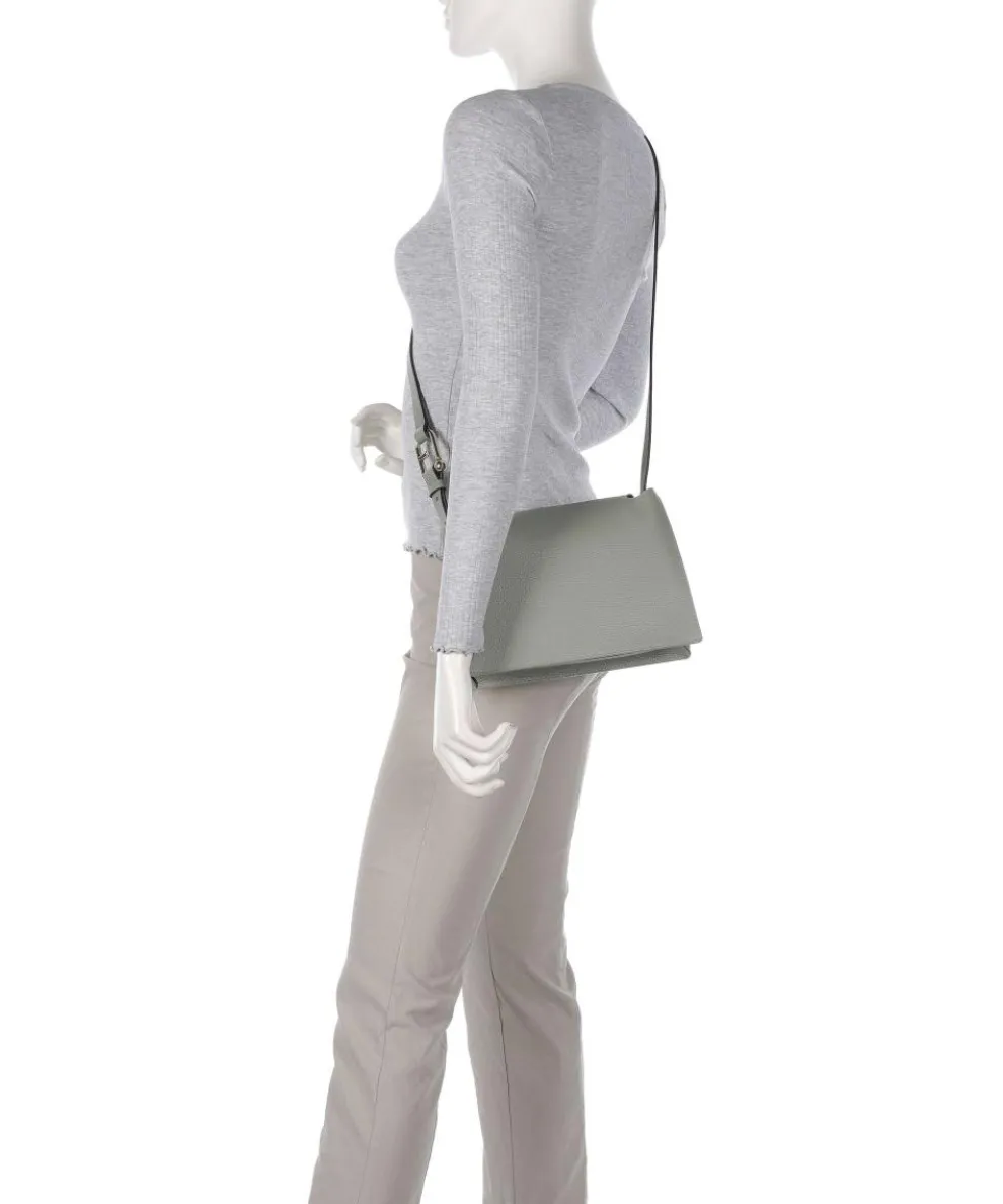 Nuvola S Umhängetasche genarbtes Leder graugrün