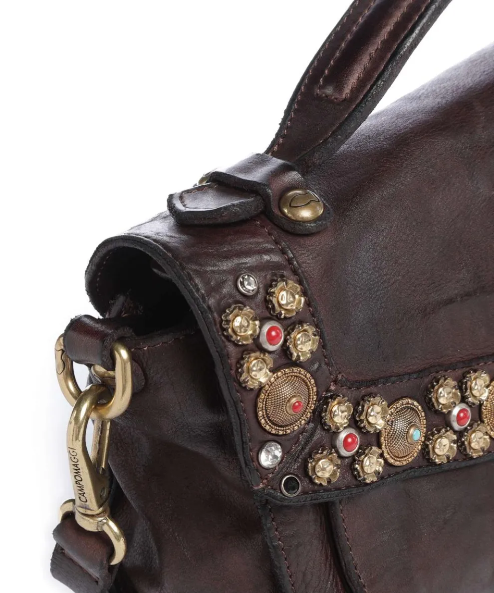 Handtasche fein genarbtes Rindsleder dunkelbraun