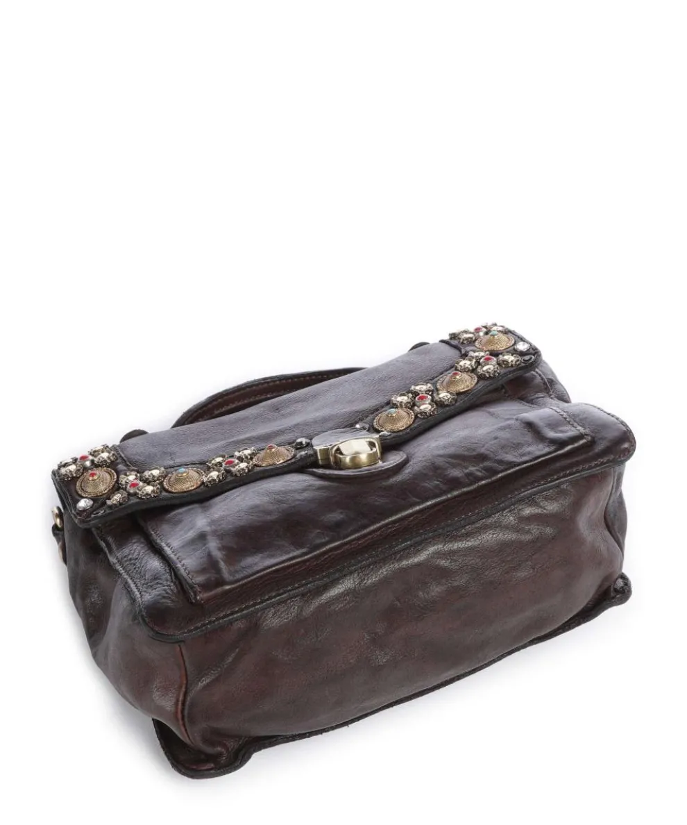 Handtasche fein genarbtes Rindsleder dunkelbraun