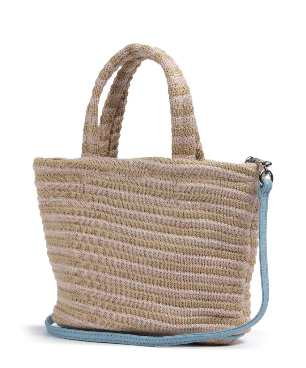 Nora Straw S Handtasche Kunststoff blau/beige