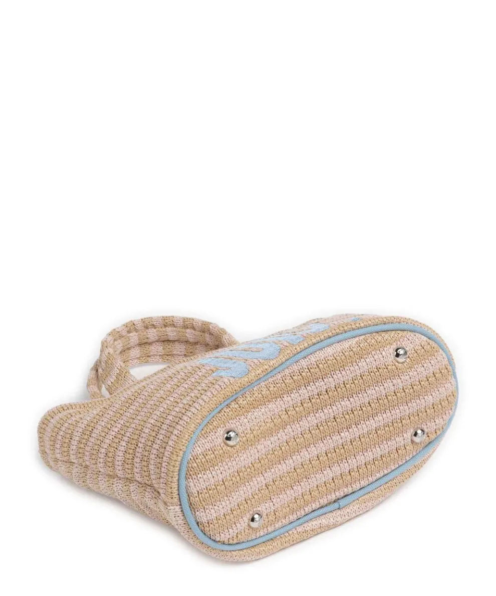 Nora Straw S Handtasche Kunststoff blau/beige