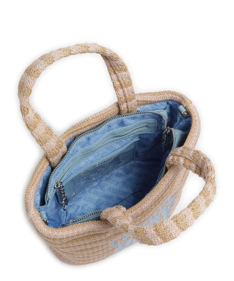 Nora Straw S Handtasche Kunststoff blau/beige