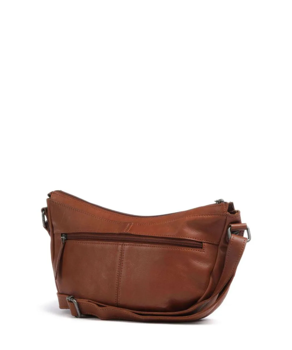 Clarita Schultertasche weiches Rindsleder cognac