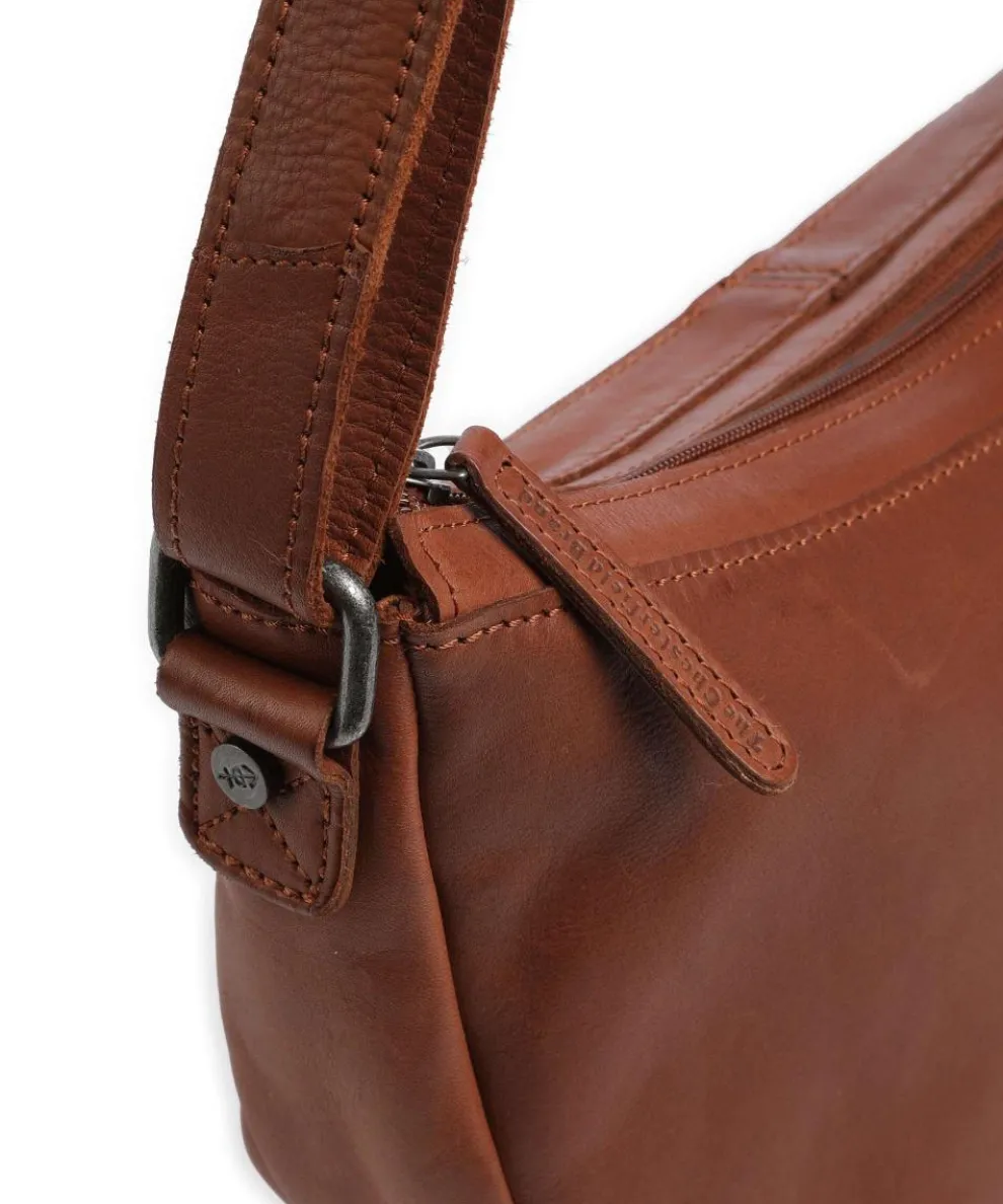 Clarita Schultertasche weiches Rindsleder cognac