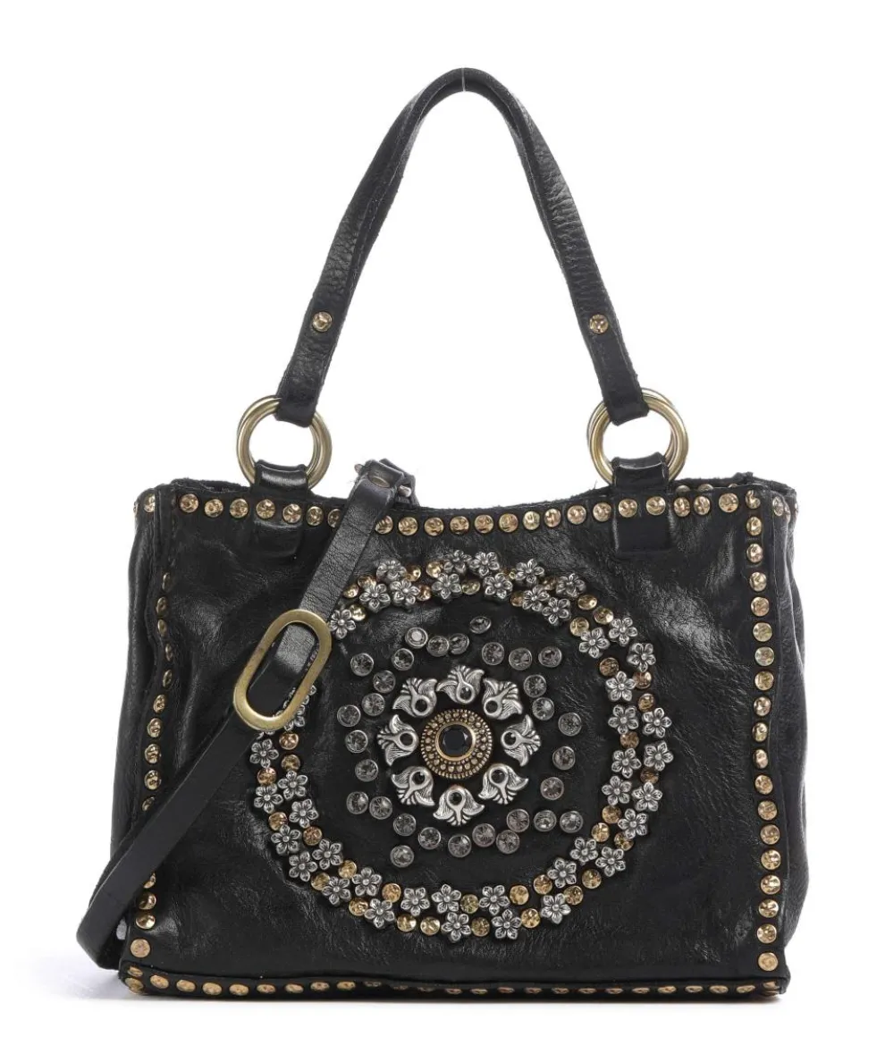 Umhängetasche fein genarbtes Rindsleder schwarz