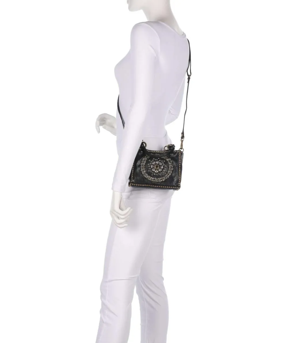 Umhängetasche fein genarbtes Rindsleder schwarz