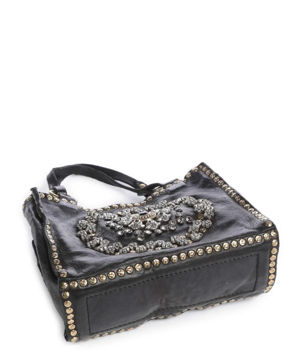 Umhängetasche fein genarbtes Rindsleder schwarz