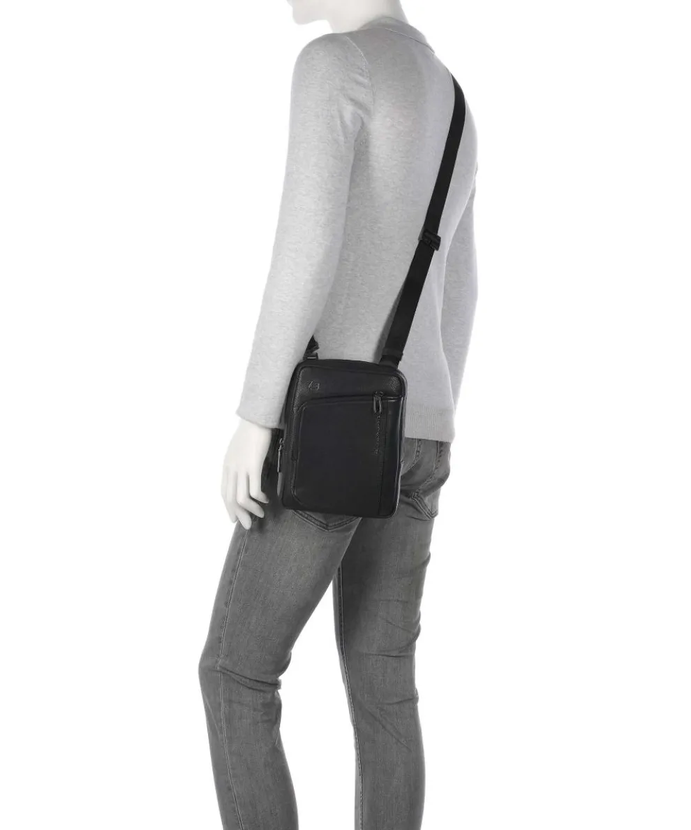 S134 Umhängetasche genarbtes Rindsleder schwarz