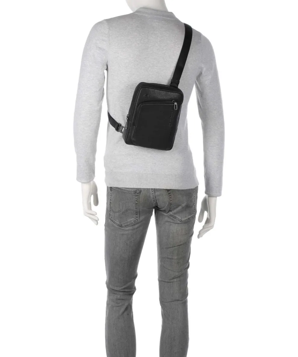 S134 Umhängetasche genarbtes Rindsleder schwarz